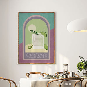 Decoración festiva para pared, ilustración de cóctel de gin y tónica, impresión artística moderna para pared de bar, decoración del hogar - Product Image 3