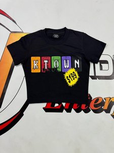 custom Crop Top <b>tShirts</b> and Tops <b>Plain</b> regular fit short Sleeve crop length t Shirt Women's 100% cotton screen printing t-shirt - Product Image 2