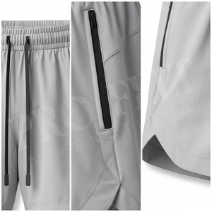 Shorts de sport en polyester à séchage rapide, respirants, pour la course à pied, la gym, l'entraînement, avec taille élastique et logo personnalisé. - Product Image 4