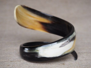 Bracelet en corne de buffle 100% naturelle, perles animalières, fait main, style vintage, étanche, poli, HF CRAFTS - Product Image 3