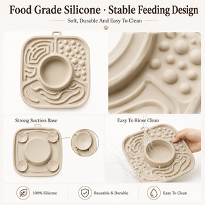 3-in-1 Dog Slow <strong>Feeder</strong> Bowl with Lick Mat and Suction Base Silicone Pet Bowl for Dry <strong>Food</strong> <strong>Wet</strong> <strong>Food</strong> and Treats Interactive <strong>Feeder</strong> - Product Image 5