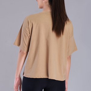Camisetas Extra Grandes 100% Algodón con Cuello Redondo para Mujer, Camiseta Informal Transpirable de Punto Personalizada para Mujer, Cuello Redondo, Manga Corta - Product Image 3