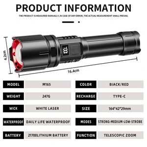 CITICITY <b>Rechargeable</b> Flashlight, <b>LED</b> Flashlights 4 Modes High Powered 800LM Zoom Waterproof with LCD for Outdoors Emergency - Product Image 2