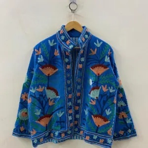 Velvet Suzani Embroidered Jacket Boho Vintage Ethnic <b>Coat</b> Unique Handmade Designer Wear Wedding Wear Wholesale Price - Product Image 2