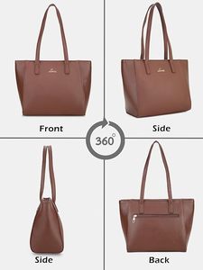 Brown Woven Genuine Leather <b>Bucket</b> <b>Bag</b> <b>Women</b> Adjustable Shoulder/Cross-Body Strap Hasps Closure Large Capacity Durable - Product Image 2