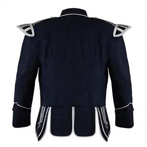 เสื้อแจ็คเก็ตเชิ้ตสีน้ำเงินกรมท่าสไตล์วินเทจสำหรับทุกเพศ แต่งแถบเงินที่อีโบเล็ต คอตั้ง กระดุมสองแถว เหมาะสำหรับใส่ในฤดูหนาว ลายเสือดาวการ์ตูนด้านหน้า - Product Image 2