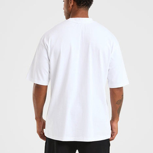 T-shirt ample et oversize pour homme, en coton, de haute qualité, avec logo personnalisé imprimé, style baggy, pour homme. - Product Image 2