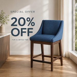 Modern Blue Upholstered Counter Chair with Bar <b>Stool</b> for Kitchen Island <b>Dining</b> Room Upholstered Counter Chair - Product Image 1