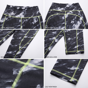 Women High Waist <b>Capri</b> <b>Leggings</b> Four-Way Contrast Stitch 3/4 Yoga Pants Calf Length Workout TIghts Women Tie-Dye Print <b>Leggings</b> - Product Image 6