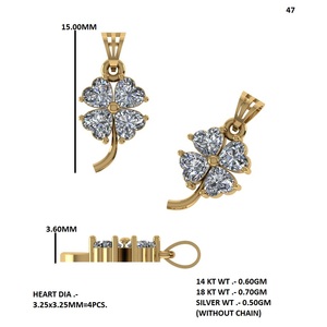 สร้อยคอจี้เพชรรูปโคลเวอร์ทองคำขาว 14K สำหรับผู้หญิง เพชรเพาะเลี้ยงในห้องปฏิบัติการ เครื่องประดับรูปดอกไม้ สำหรับงานปาร์ตี้หรือเป็นของขวัญ - Product Image 5