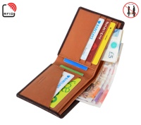 Dompet Kulit Asli Nappa Kustom Warna Cokelat Tua dengan Logo Kustom Label Pribadi OEM Grosir Massal Barang Kulit Mewah Ukuran Kecil