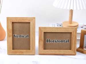 <b>Oak</b> Wood Handmade Vertical Photo <b>Frame</b> Custom Engraved Elegant Tabletop Display Family Pet Memorial Gift - Product Image 4