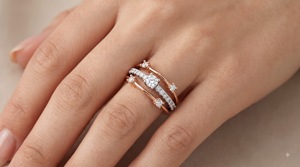 Bague large multi-rangs en diamant de laboratoire, or massif 14K, taille brillant rond, tendance, pour mariage, bijoux personnalisés OEM - Product Image 3