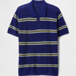 Camiseta Polo de Hombre, Estilo Vintage, con Rayas en las Mangas y Puños Acanalados, Cómoda para Uso Diario, de Alta Gama, Formal e Informal - Product Image 1