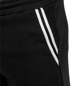 2026 Heavyweight Men's <b>Black</b> Cotton Bermuda Shorts With White Side Stripe Drawstring Closure Casual Mid Waist Sweat Shorts 220 g - Product Image 5