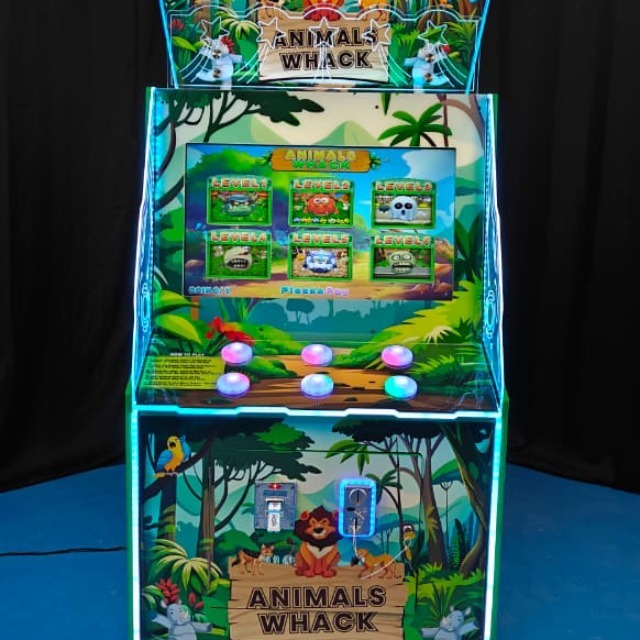 Coin Operated Animal Whack 32'' Wooden Cabinet Arcade Game Redemption Ticket Machine with English Support 230V EU Plug