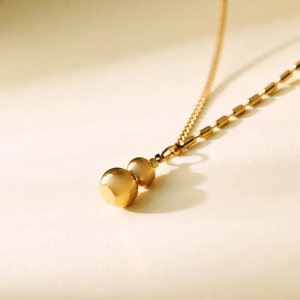 สร้อยคอทรงเรขาคณิตสำหรับผู้หญิง ทำจากสแตนเลส 304 ชุบด้วยทองคำแท้ 18K - Product Image 4