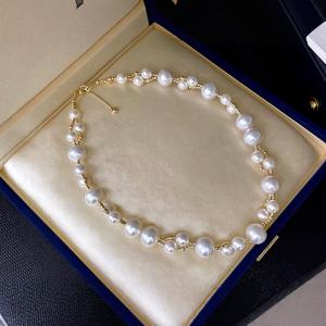Collier en perles d'eau douce plaqué or 14 carats, ensemble tendance pour femmes, style chinois simple, frais et parfumé - Product Image 1