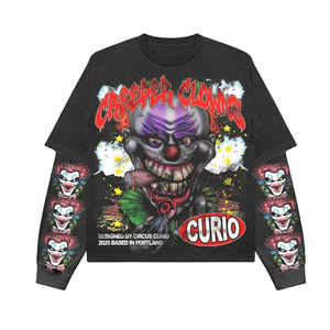 เสื้อยืดพรีเมียม 240 GSM ผ้าฝ้ายสองชั้น สีดำ พิมพ์ลายกราฟิกหลากสีแบบ DTG สกรีนโลโก้ตามสั่ง เสื้อยืดสองชั้นทรงทันสมัยสำหรับผู้ชาย - Product Image 3