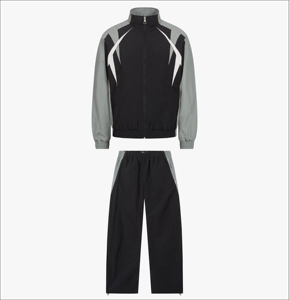 Conjunto Deportivo Cortavientos Ligero Personalizado de Talla Grande con Chaqueta, Pantalones Cortos y Pantalones Largos - Conjunto Deportivo de Invierno de Dos Piezas - Product Image 1