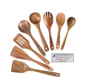 Cuillères en bois sculptées à la main en forme de poisson, ensemble d'ustensiles légers pour la cuisine, fabriqués au Vietnam - Product Image 6