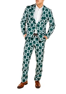 Costume artisanal des Spartans de l'État du Michigan pour hommes, ensemble veste et pantalon à carreaux verts, tenue sur mesure pour le jour du match - Product Image 6