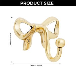 Handmade Gold Bow <b>Wall</b> Hook With Single Towel Hook For Clothing Decorative Golden Brass <b>Wall</b> Hook for Hanging - Product Image 2