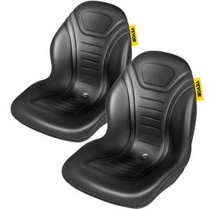 2 Packs de coussins de siège de tracteur en vinyle noir Coussin universel compact à dossier haut Siège de tondeuse à fourche Siège de vidange centrale de remplacement - Product Image 1