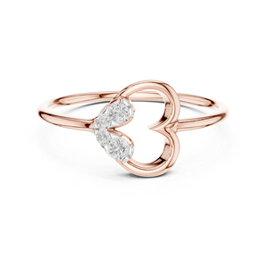 Anillo de Oro Rosa de 14K con Diamante Cultivado en Laboratorio para Mujer |   Anillo para Fiestas |   Diamante Cultivado Nuevo - Product Image 1