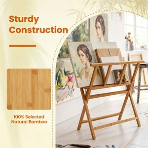 Espositore per Stampe su Tela in Bambù Naturale Resistente, Capacità 22 libbre, Organizzatore 34"x19" per Opere d'Arte e Cucina - Product Image 6