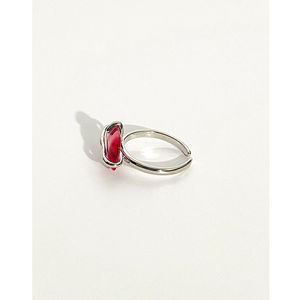 Anillo de Piedra Preciosa de Jade Rosa Transparente Vintage de Lujo para Mujer - Product Image 3