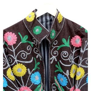 Chaqueta Acolchada Cotrise para Mujer de Art Art, con Bordado Floral, Cuello Mao, Manga Larga, Cierre de Botones Cubiertos, para Primavera, Otoño e Invierno - Product Image 4