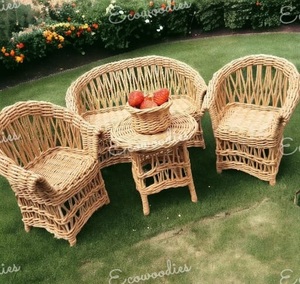 Wicker mía mây tre Sofa ghế Ottoman nhà hàng thiết lập ngoài trời Vườn phòng khách sofa - Product Image 3
