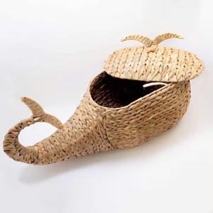 Cesta de Lavandería Ecológica Hecha a Mano con Forma de Ballena, Cesta de Almacenamiento de Juguetes con Forma de Animal para Bebés - Product Image 3