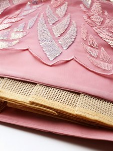 Pink Sequin <b>Net</b> Lehenga Choli Set Dupatta Floral Embroidered Wedding Reception Outfit Women - Product Image 5