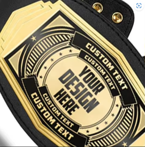 Customizable MMA Boxing Championship <b>Belt</b> Black Gold PU Material Durable Unisex Martial Arts Training Equipment - Product Image 3