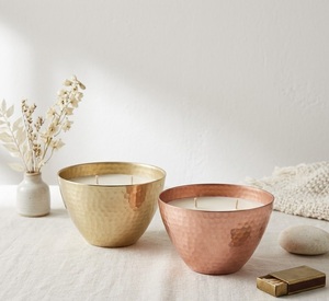 Luxury Hammered Gold Metal <b>Candle</b> Jar With Lid Handcrafted Brass <b>Candle</b> Pot For Home Decor Scented Soy Wax Container Wholesale - Product Image 5