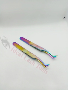 แหนบต่อขนตาปี 2026 แหนบความแม่นยำสูงสำหรับต่อขนตา สีรุ้ง สแตนเลสสตีล ปลายเรียบ - Product Image 4