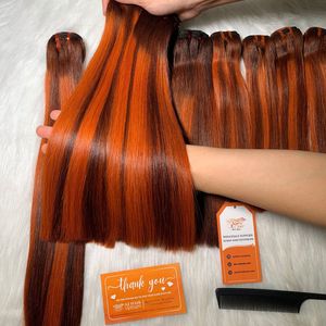 Extensiones de cabello liso de hueso proveedor mayorista vietnamita resaltar color cabello humano crudo grado 12A mejor calidad - Product Image 5