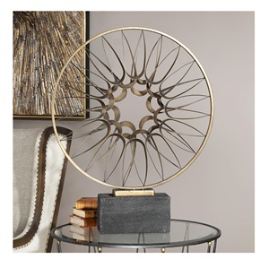 Escultura de Coral de Aluminio para Sala de Estar, Diseño Clásico, Decoración Moderna para Mesa, Escultura Abstracta Dorada - Product Image 1