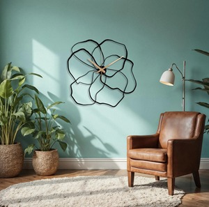 Decorative Flower <b>Wall</b> <b>Clock</b> Unique Floral <b>Design</b> <b>Clock</b> <b>Wall</b> Display Perfect for Living Room Bedroom and Hall From India - Product Image 5