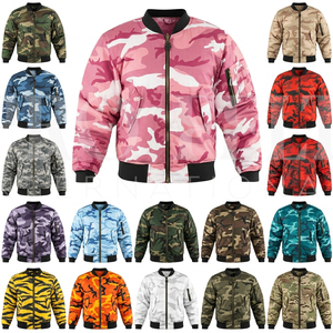 Blouson bomber camouflage imprimé sur toute la surface, matière personnalisée, fermeture éclair, veste coupe-vent décontractée pour l'extérieur, veste streetwear tendance - Product Image 1