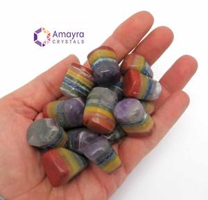 หินอาเกตเจ็ดจักระแบบขัดเงา หินธรรมชาติขายส่งจาก Amayra Crystals Exports อินเดีย - Product Image 1