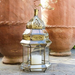 Luxurious Handmade Square <b>Metal</b> Different Size & Design Six Lanterns With Glass Panels For Home Living Room Durable Decoration - Product Image 6