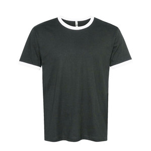 T-shirts en coton rayés décontractés et légers de qualité supérieure, style été, coupe ajustée, personnalisables OEM pour impression de logo, T-shirt Ringer pour femme - Product Image 2