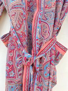 Naranja indio seda vintage indio hecho a mano Sari kimono - Product Image 4