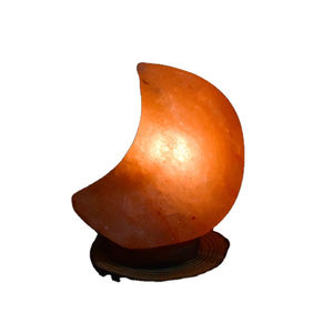 Lampe en sel rose de l'Himalaya en forme de lune, vente en gros, lampe décorative artisanale en sel rose de l'Himalaya en forme de lune avec base en bois - Product Image 5