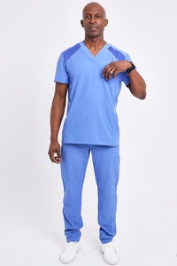New Hot Sale 100% Cotton Medical Scrubs Uniforms Scrub <b>Tops</b> Nurse Uniform Sets for Hospital Pocket Style Knitted Unisex Needle - Product Image 5