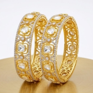 Luxury 925 Silver Monzo Bangles Luxury Crystal Designer <b>Kada</b> Bracelet Set for Women Wedding Jewelry - Product Image 6