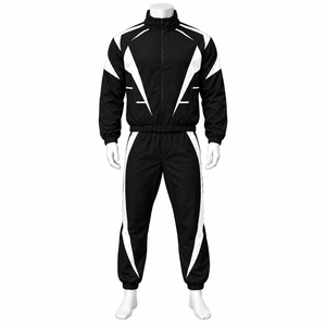Ensemble survêtement coupe-vent personnalisé avec veste zippée et pantalon ample en nylon – Nouveau design - Product Image 1